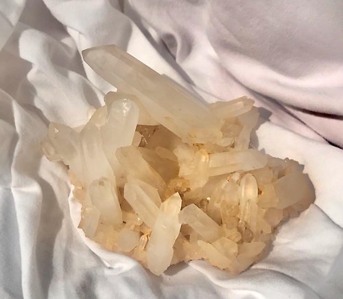 Could9Crystal 馬達加斯加 白水晶簇 黃皮 天然原石 水晶 crystal 擺設 擺件