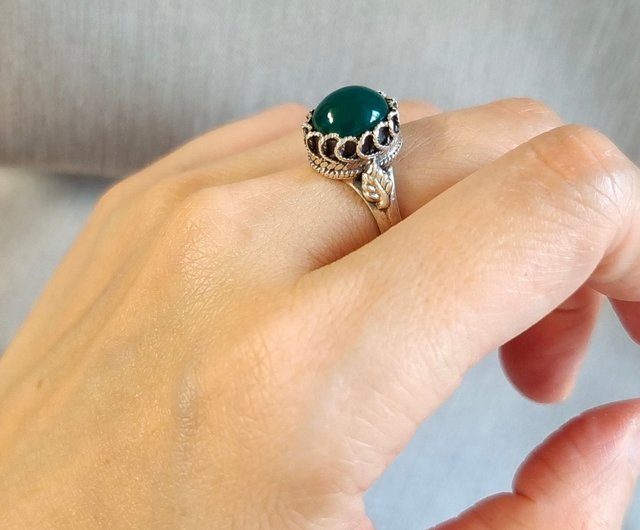 ★47bag ★ 925 Silver Green Natural Stone Ring Nelly Nelly 5 il_fullxfull.2121600666_a96c.jpg