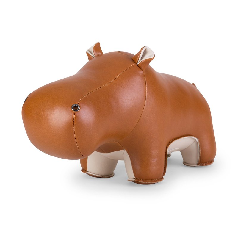 Zuny - Hippo Budy 河馬造型動物 書擋 / 門擋 - 裝飾/擺設  - 人造皮革 多色