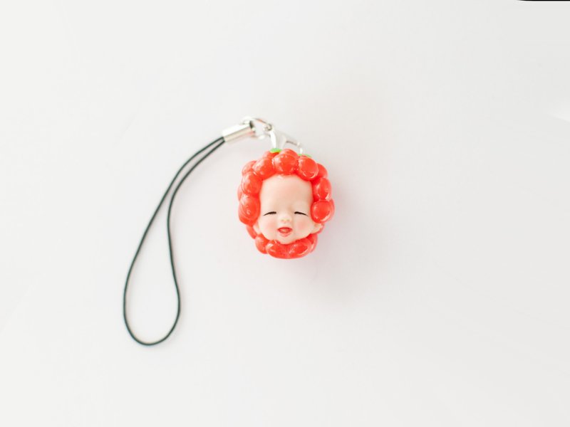 Raspberry Baby - keychain charm - 鑰匙圈/鑰匙包 - 其他材質 紅色
