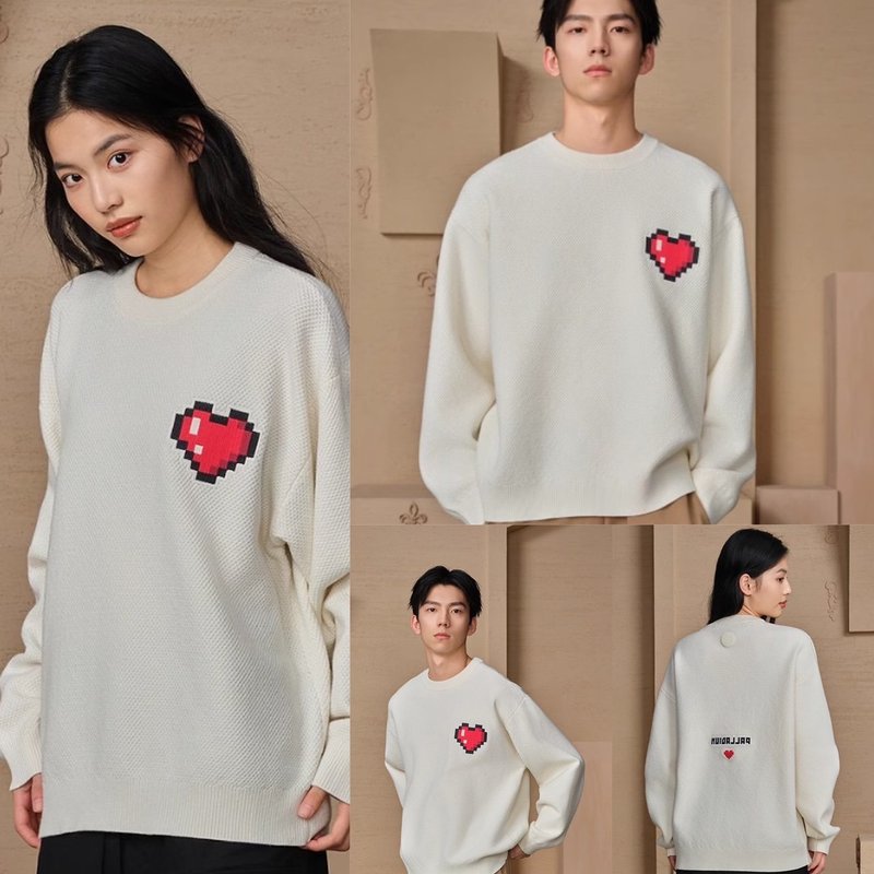 [Super Limited Edition] PALLADIUM Valentine's Day Series Mosaic Love Trend University T 109677 - Unisex Hoodies & T-Shirts - Cotton & Hemp Multicolor