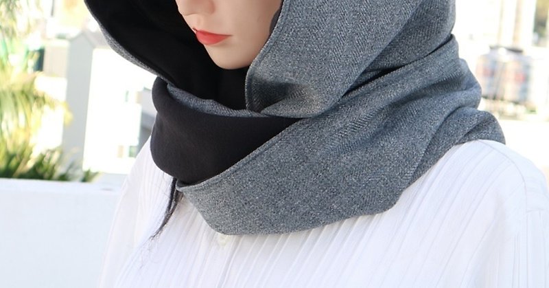 Hooded scarf. Hat scarf. scarf double-sided two-color adults. Children are applicable - ผ้าพันคอถัก - วัสดุอื่นๆ 