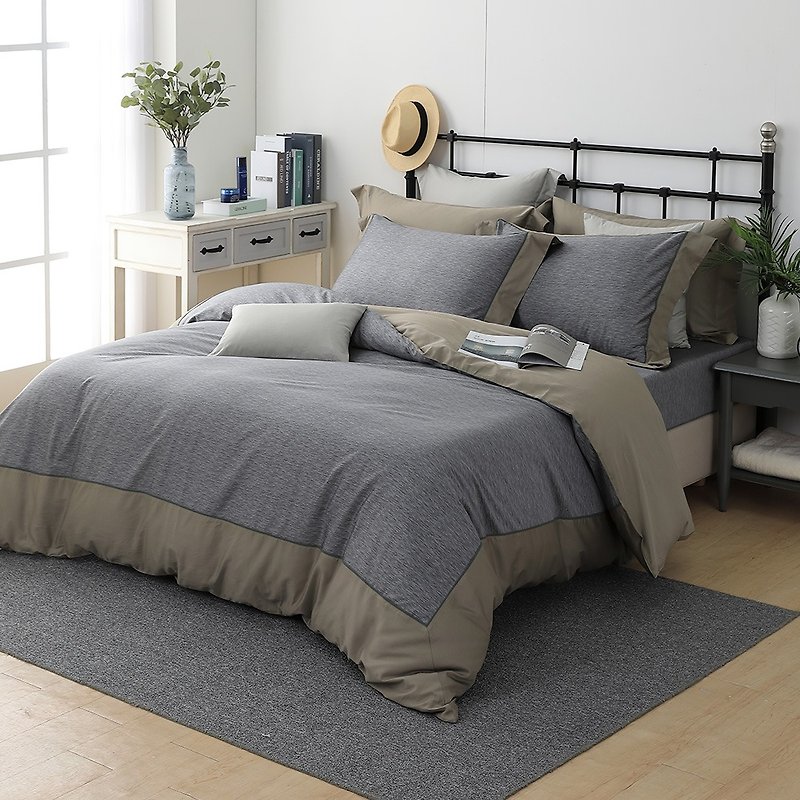 (Double) Moonlight-Golden Years-High Quality 60 Cotton Dual-use Bed Set Four-piece Set [5*6.2 feet] - Bedding - Cotton & Hemp Gray