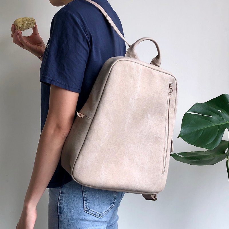 [Jungle Backpack] Anti-theft zipper fresh bag/canvas bag/computer bag - Backpacks - Cotton & Hemp Multicolor