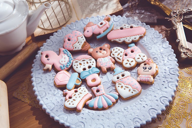 【收涎餅乾】芭蕾世界 12片 - 手工餅乾 - 新鮮食材 粉紅色