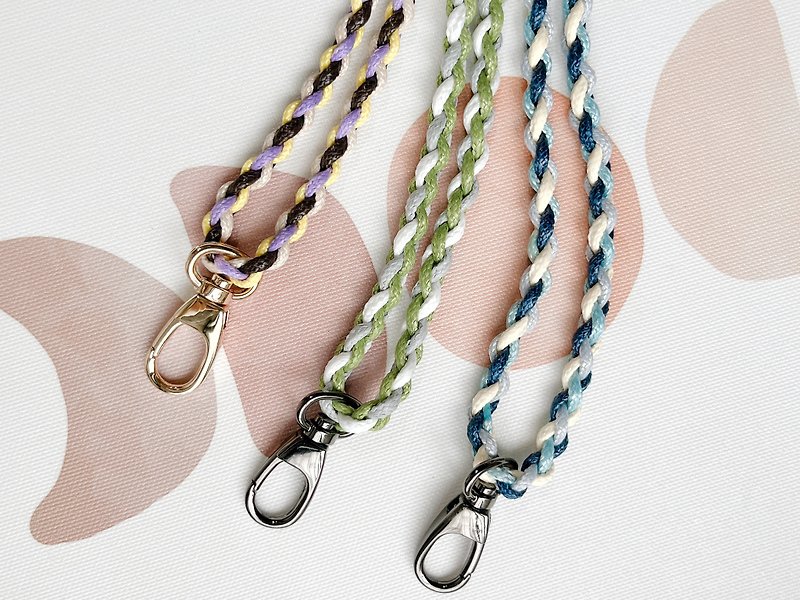 Mobile phone strap retractable round four-ply round braided strap needs gaskets customized color matching - Lanyards & Straps - Other Materials 