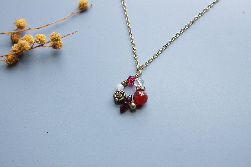 │Small Garden│Necklace - Garnet - Necklaces - Gemstone Red