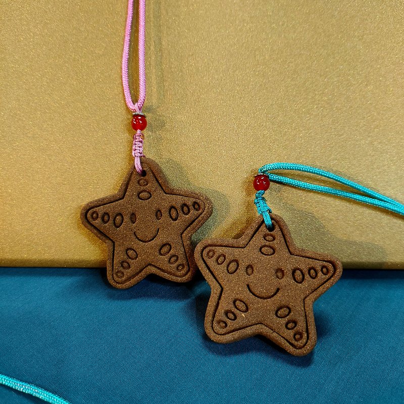 Hand-held osmanthus / single-sided star incense brand necklace - Necklaces - Other Materials Brown