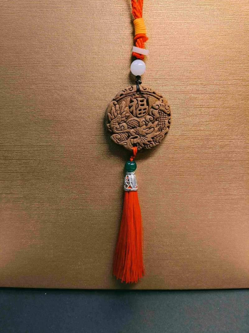 片面 福龍香牌飾り - チャーム - その他の素材 ブラウン