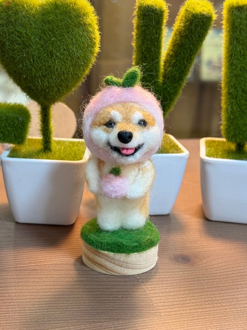 羊毛氈可愛柴犬 - 公仔/玩偶 - 羊毛 