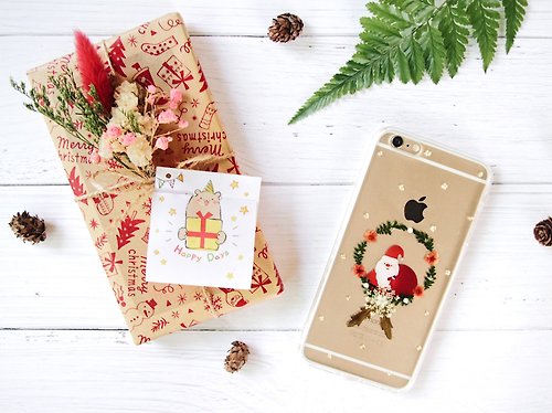 August Handcraft 圣诞老人系列 • Christmas Gift Handpressed Flower Phone Case