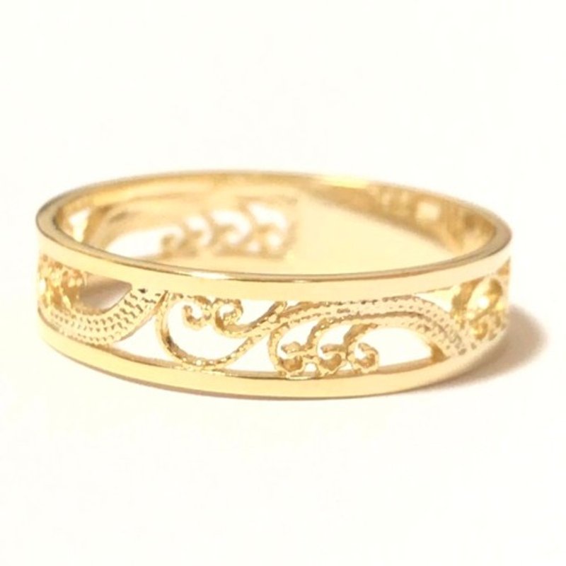 Wave lace ring (size 1 and up, custom order available) (pinky ring available) - แหวนทั่วไป - โลหะ สีเงิน