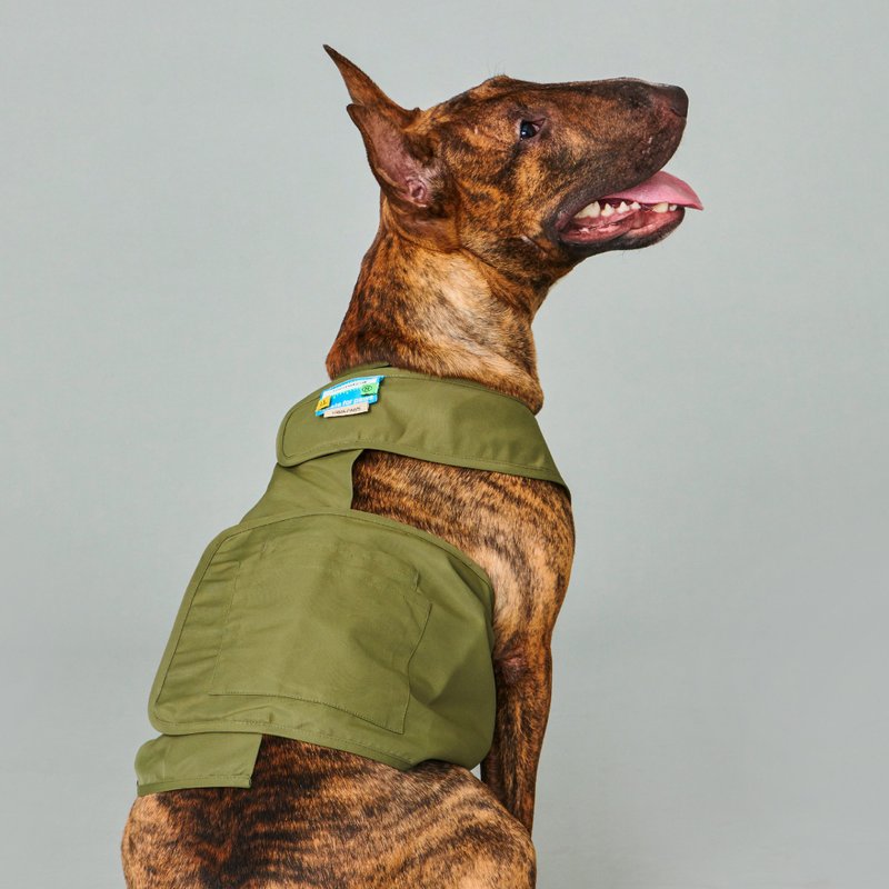 yama paws / alps vest olive - ชุดสัตว์เลี้ยง - ผ้าฝ้าย/ผ้าลินิน สีเขียว