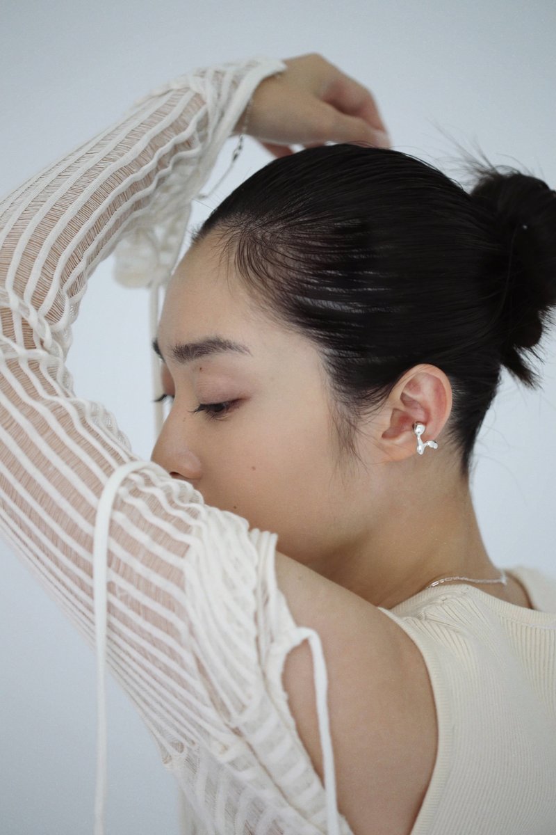 Float ear cuff floating ear cuff - ต่างหู - เงินแท้ สีเงิน