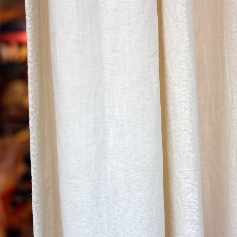 Made in korea ivory linen curtain, door curtain, 門簾, 窗簾, のれん, home interior - 門簾/門牌 - 棉．麻 白色