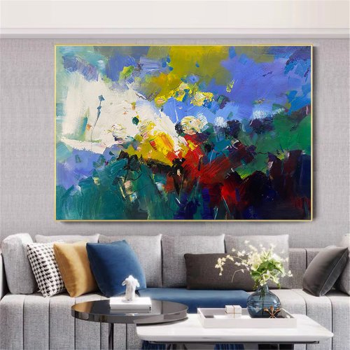 春韻手描き油絵/抽象画/オリジナル商品/装飾画/壁掛け絵画/リビング