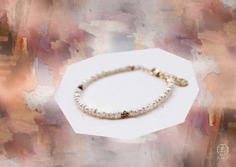 Birthstone -Tourmaline colorful tourmaline Stone pearl bracelet October - Bracelets - Gemstone Multicolor