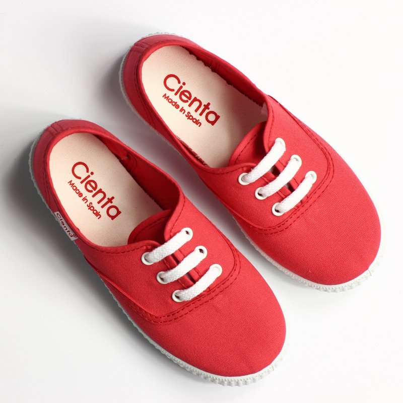 Spanish nationals CIENTA 52000 06 red canvas shoes big boy, shoes size - รองเท้าลำลองผู้หญิง - ผ้าฝ้าย/ผ้าลินิน สีแดง