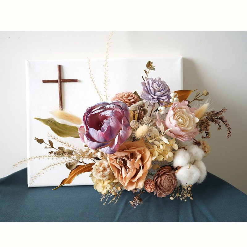 [竒花物] Gospel blessings dry canvas dry flowers birthday gift baptized Christ - Picture Frames - Plants & Flowers 