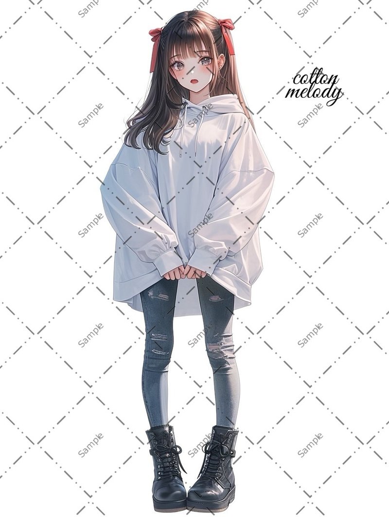 original sticker no.1605 人物ステッカー オリジナルステッカー 人物ステッカー 女の子ステッカー オリジナル人物ステッカー - 貼紙 - 紙 