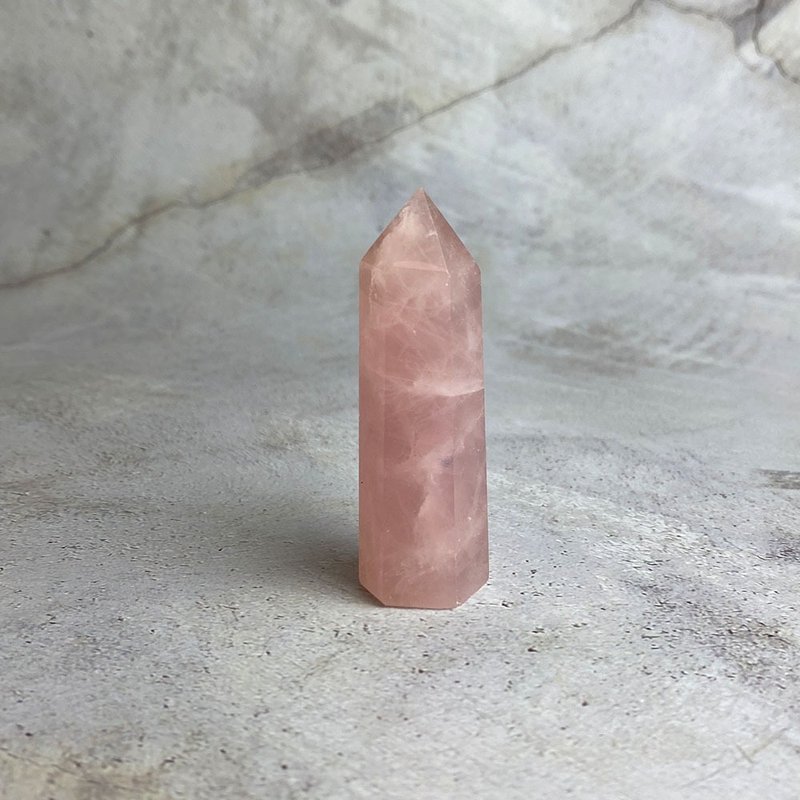 水晶柱- 粉水晶 辦公室療癒微景觀 裝置擺飾 一物一圖 - 擺飾/家飾品 - 寶石 粉紅色