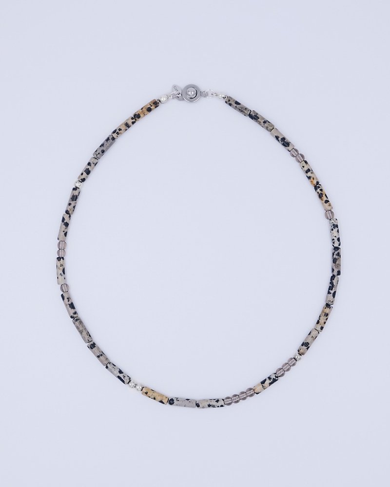 Long Speckle Stone Necklace - สร้อยคอ - หิน สีนำ้ตาล