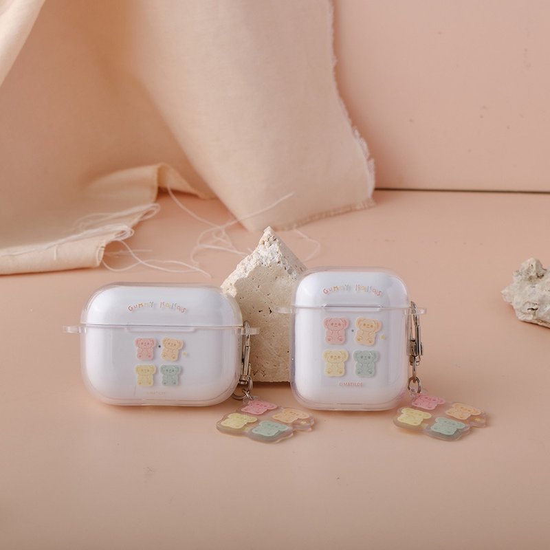柯基犬卡卡QQ軟糖透明AirPods保護套(附吊飾) - AirPods/耳機保護套 - 塑膠 多色