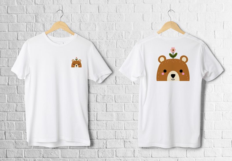 【I ROAR 】Flower Bear/厚磅棉T/潮流可/訂製 - 男 T 恤 - 棉．麻 