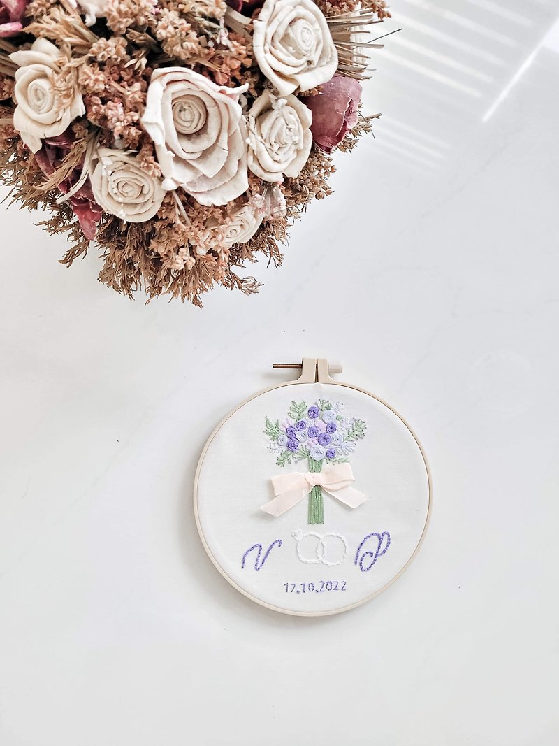Customized Wedding Date Embroidery Hoop