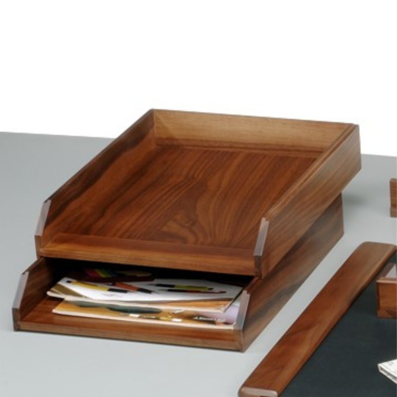 Double-layered document box with oblique mouth/storage/stationery/overlapping/kitchen/rebate price/phone stand storage - Storage - Wood 