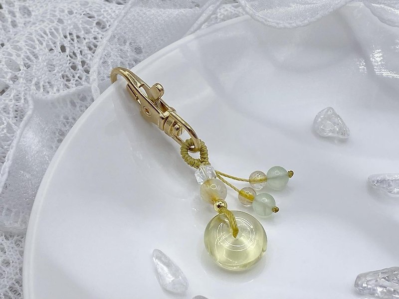水晶吊飾|黃水晶、鈦晶、葡萄石、白水晶 - 吊飾 - 水晶 黃色