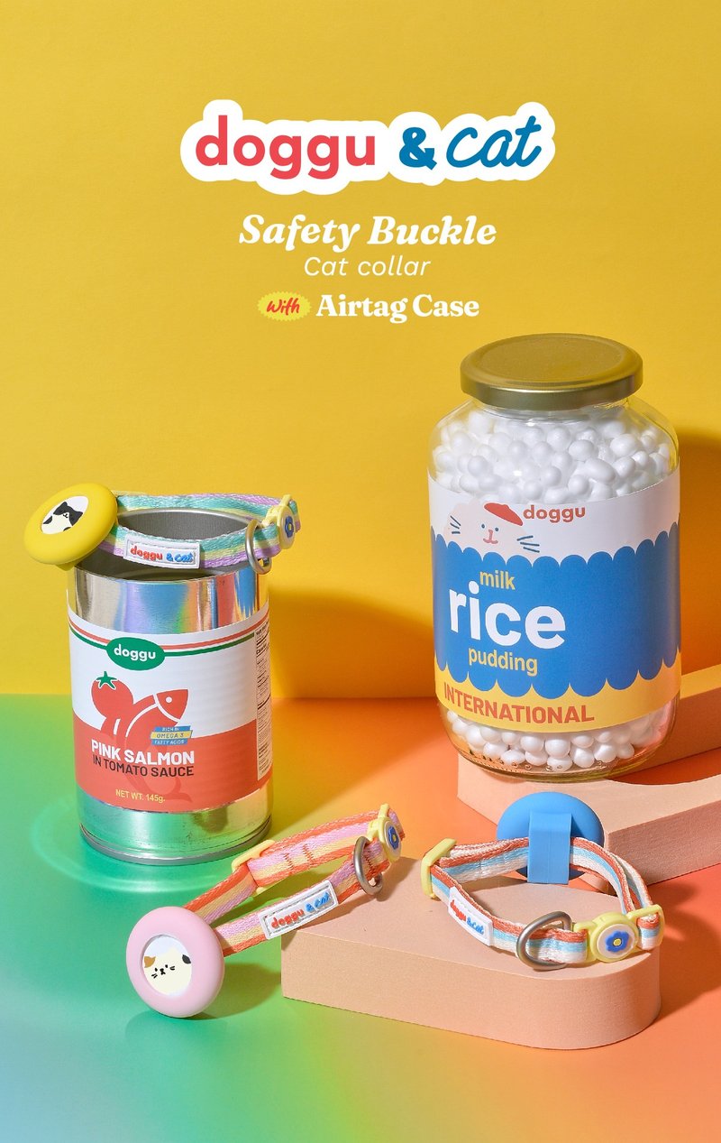 Cat collar safety buckle with airtag silicon cover - 項圈/牽繩 - 矽膠 
