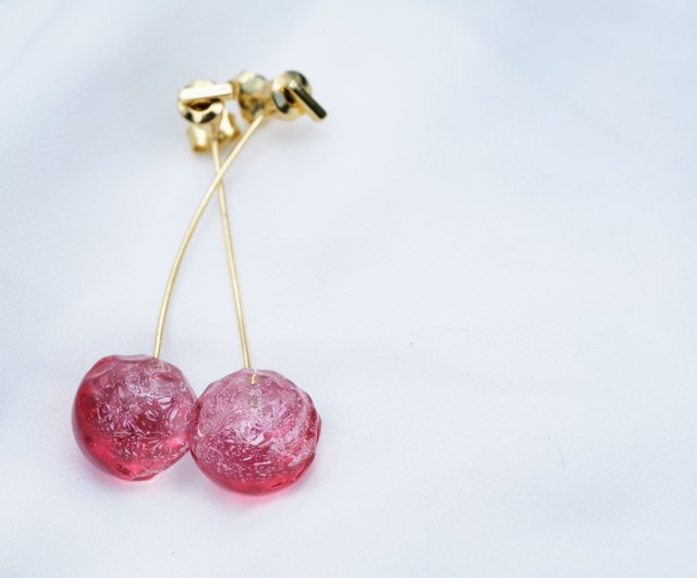 Glass sales cherry earrings