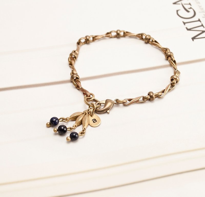 ❈La Don pull winter ❈ - button bracelet - blue sand tassels - Bracelets - Other Metals Gold