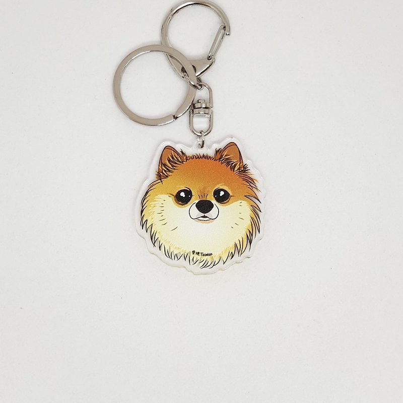 Pomeranian's own dog and cat multi-pattern double-sided Acrylic key ring / strap / tag - Other - Plastic Multicolor