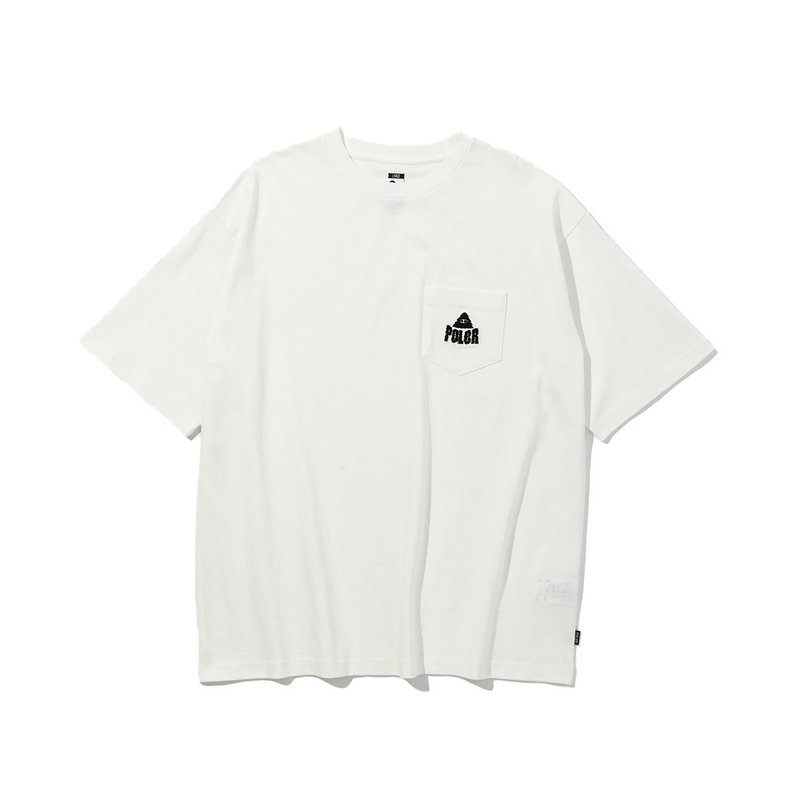 日本限定POLER FUZZY STUFF RELAX FIT POCKET TEE 刺繡口袋T /白 - 男 T 恤 - 棉．麻 白色
