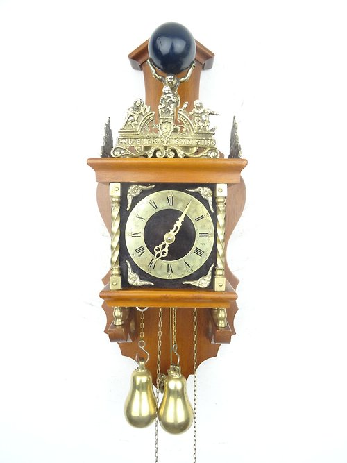 Dutchantique4you Zaanse Dutch Wall Clock Vintage Antique 1 day (Warmink WUBA Junghans Era)