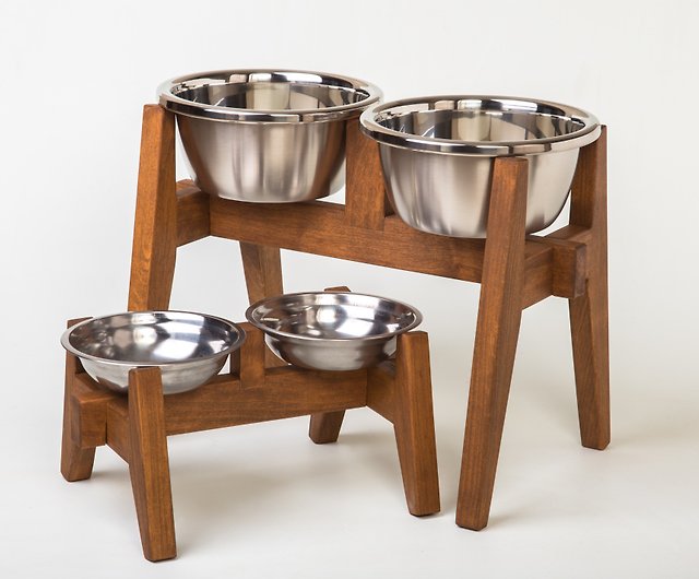 Elevated dog bowls stand bowls for large dogs raised dog bowls dog bowl  holder - Shop WooDesignVL Pet Bowls - Pinkoi