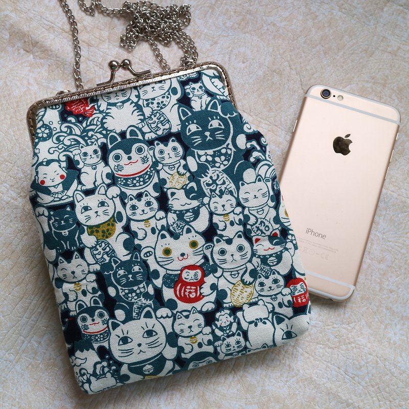 Mobile Phone Case | Girlskioku~* - กระเป๋าแมสเซนเจอร์ - ผ้าฝ้าย/ผ้าลินิน สีเขียว