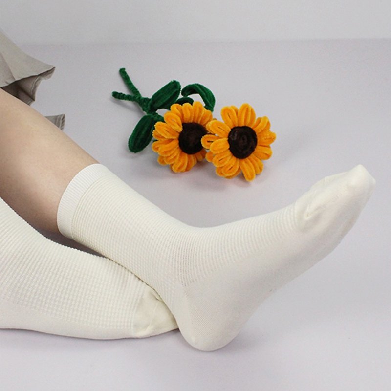 【FOOTER】Waffle micromolecule socks (women's socks-T75M) - Socks - Cotton & Hemp Multicolor