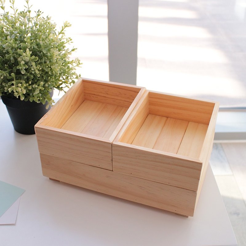 Stackable storage wooden box - กล่องเก็บของ - ไม้ สีนำ้ตาล