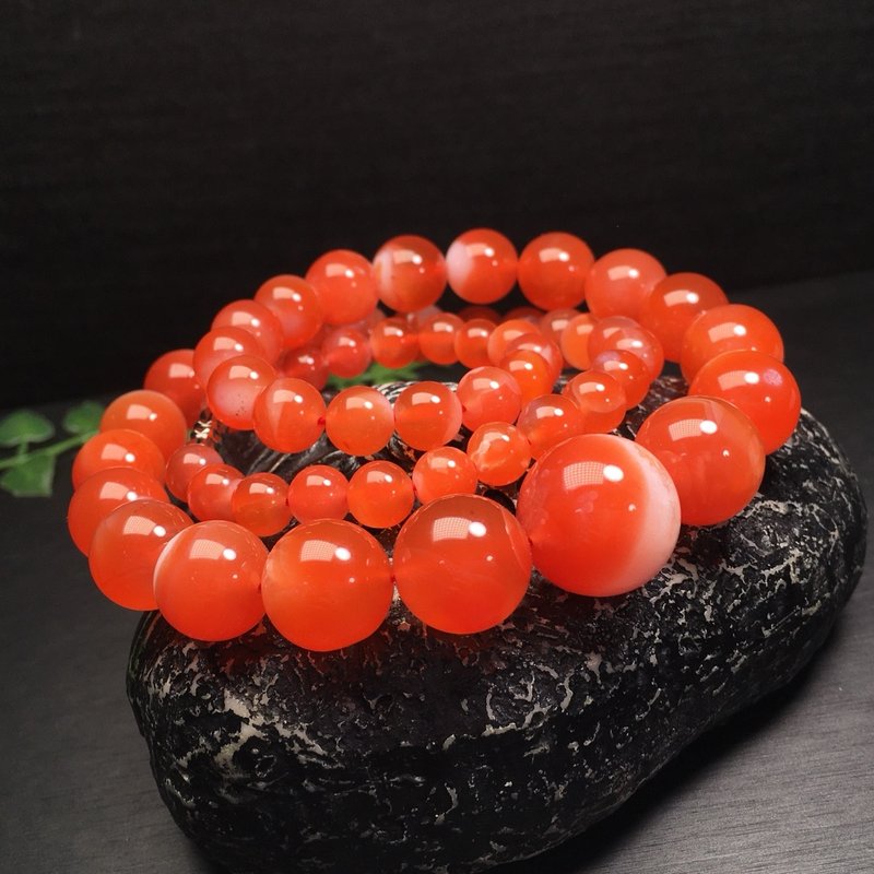 保山冰紅塔鏈 保山冰紅塔鏈紅白料顏色冰透 - 手鍊/手環 - 水晶 