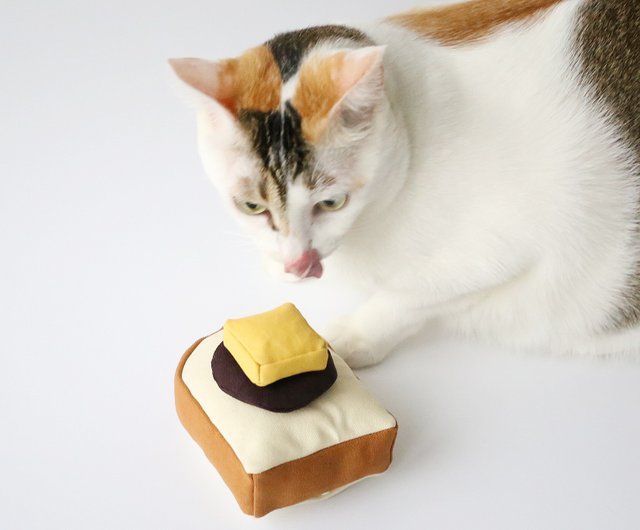 小倉トーストクリーム小豆トースト猫ストローバッグ猫のおもちゃを詰めて再利用できます ショップ ケッペルスタジオ おもちゃ Pinkoi