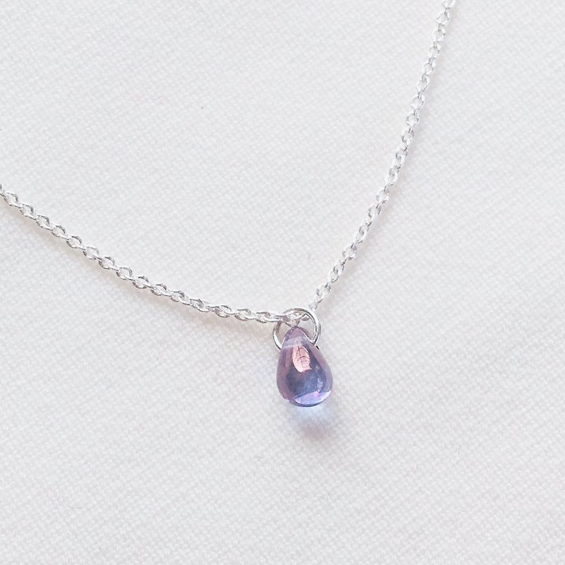Purple Reminiscence Clavicle Chain S925 Sterling Silver Necklace Anti-allergy - สร้อยคอ - เงินแท้ สีม่วง