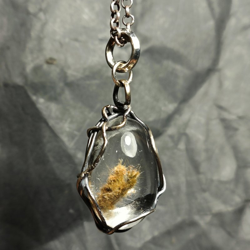 Ghost Crystal Silver Rutilated Quartz, Silver Hair Quartz - Necklaces - Gemstone Silver