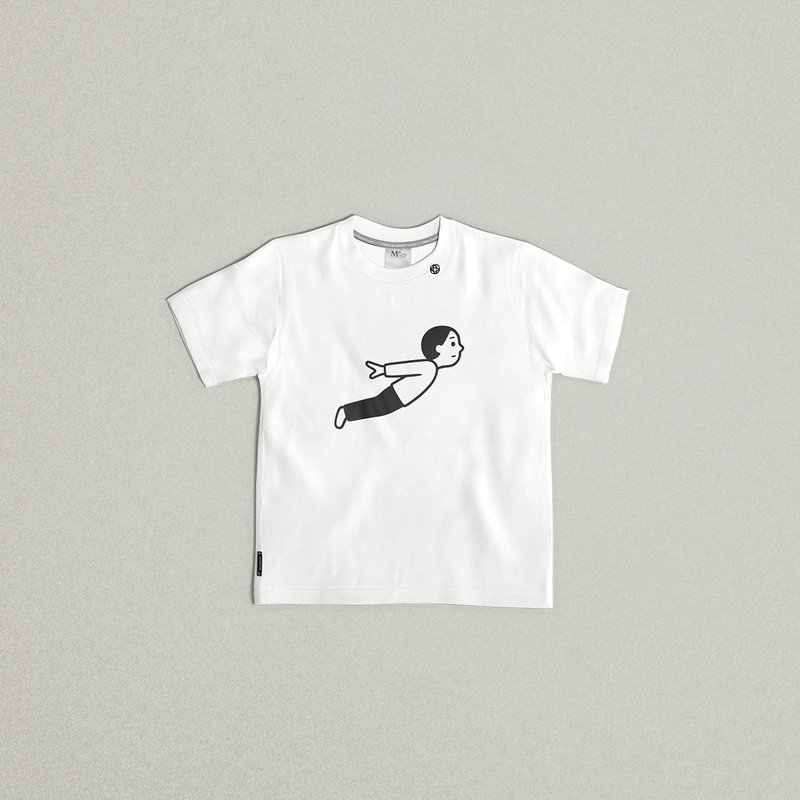 MO x Noritake Ideas have wings Kids Tee White - เสื้อยืดผู้หญิง - ผ้าฝ้าย/ผ้าลินิน 