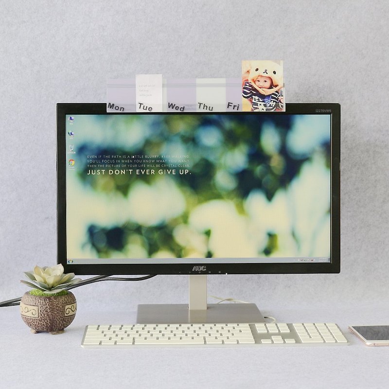 【歐士OSHI】電腦螢幕留言備忘板-週計畫(紫) 辦公桌收納 - 其他 - 塑膠 紫色