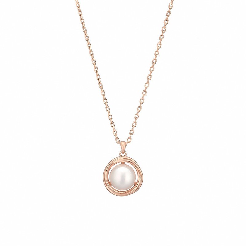 LUCIANO MILANO Moonlight Pearl Sterling Silver Necklace - สร้อยคอ - โลหะ สีทอง