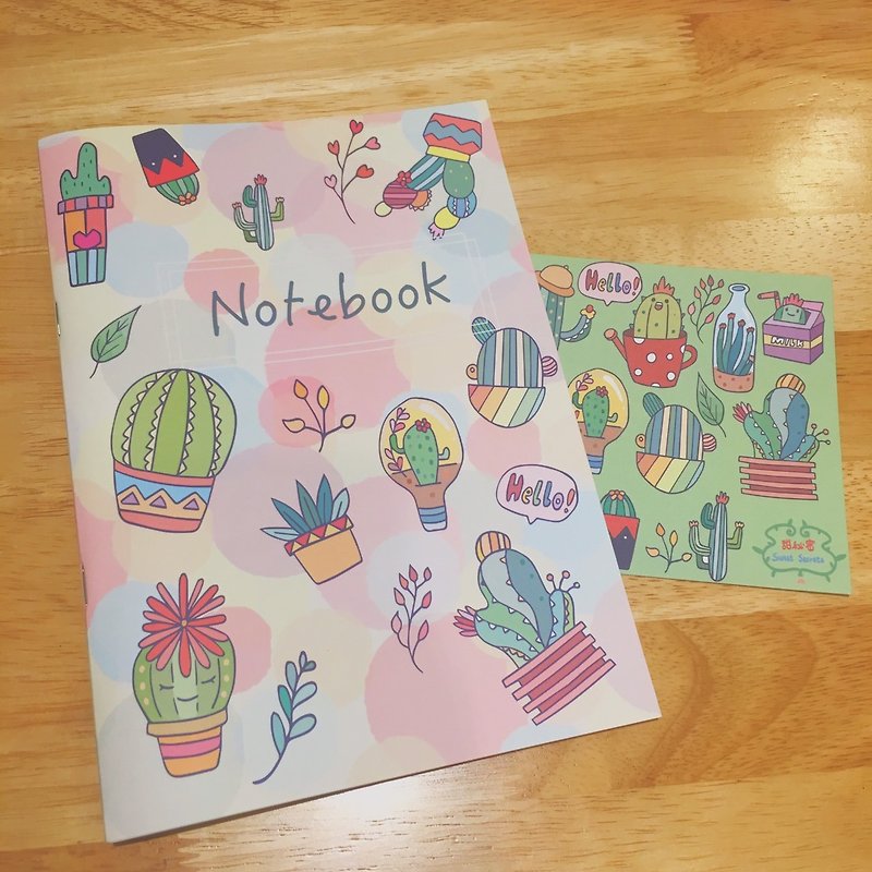 Summer cactus / grid notebook - สมุดบันทึก/สมุดปฏิทิน - กระดาษ 