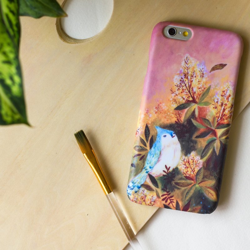A blue bird is waiting in the wind. Matte Case (iPhone, HTC, Samsung, Sony) - Phone Cases - Plastic Pink